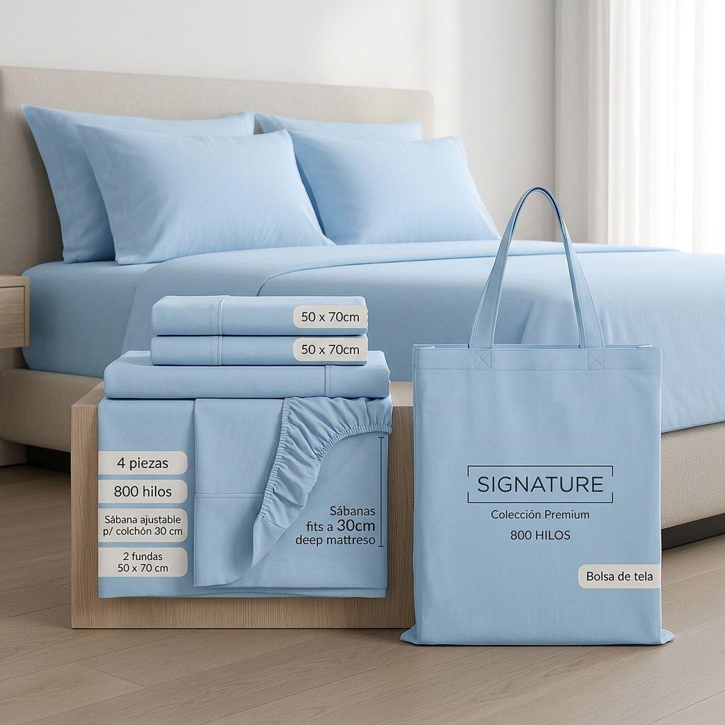 SABANAS 800 HILOS SIGNATURE BEIGE 2 PLAZAS 794-8