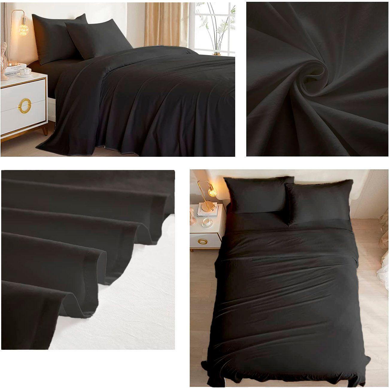 Juego de sabanas Negro 2.5 Plazas Excelen Calidad-1