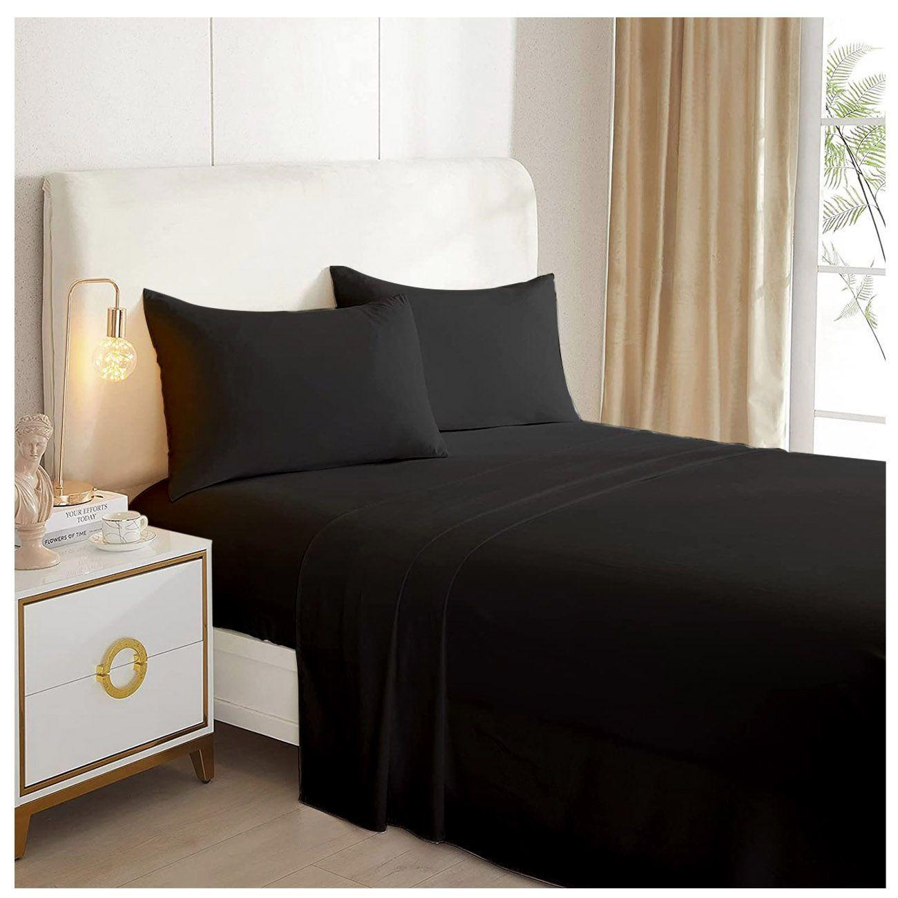 Juego de sabanas Negro 2.0 Plazas Excelen Calidad-0