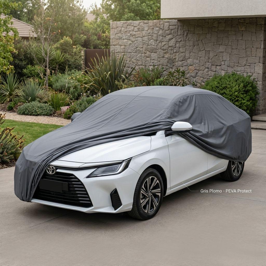 Funda Cubre Auto Gris Plomo Protectora - Yaris Sedan-0