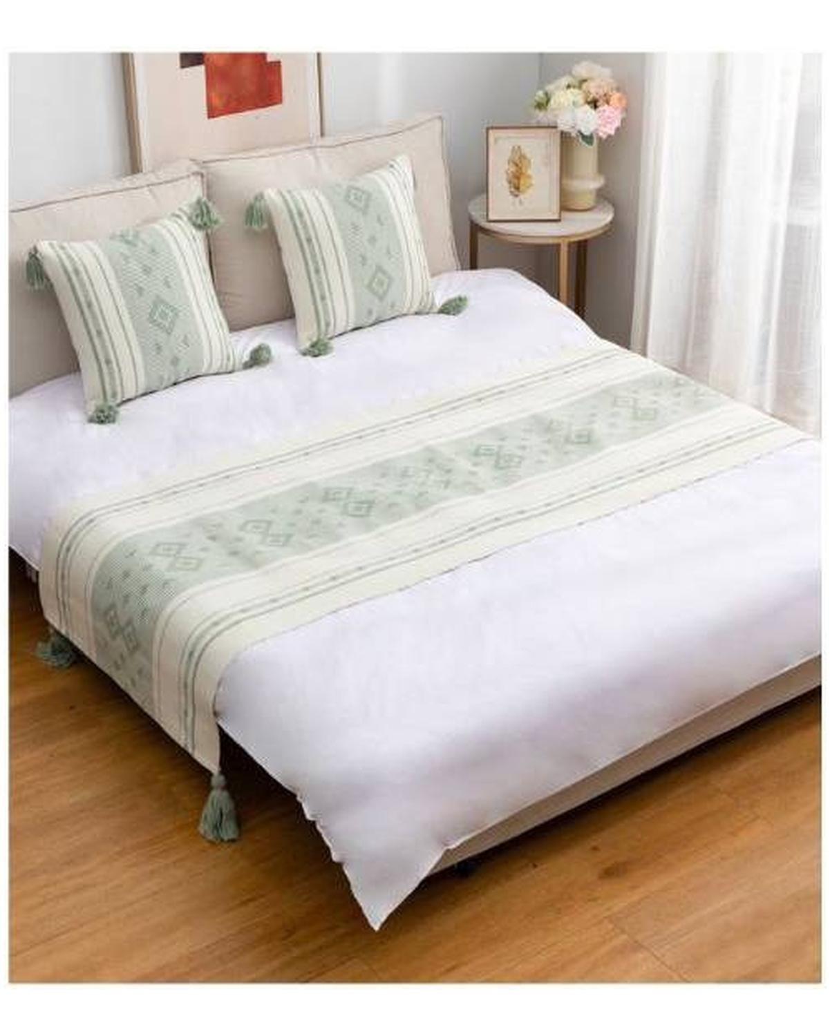 Set Piecera + Dos Fundas De Cojín Croche Rombo Colores-0