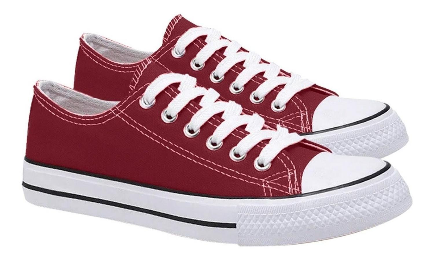 Zapatilla Urbana De Lona Unisex Casual - Burdeo - 7087-2