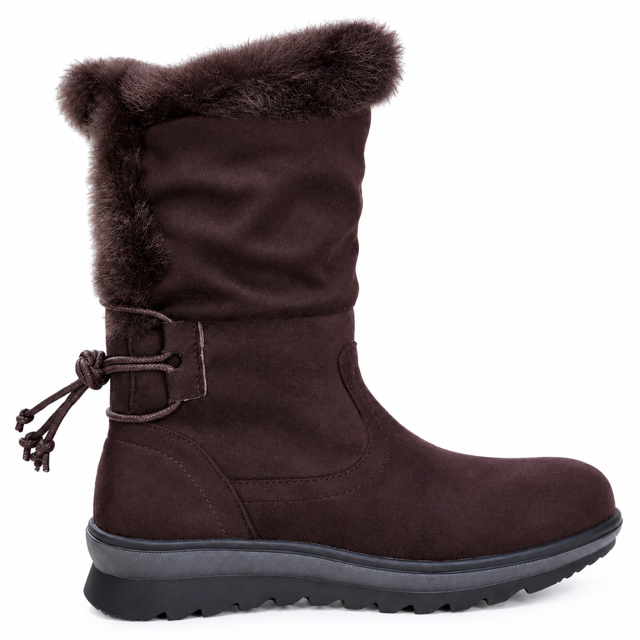 Bota de Mujer Invierno Café Chocolate Caña Media 7140-2