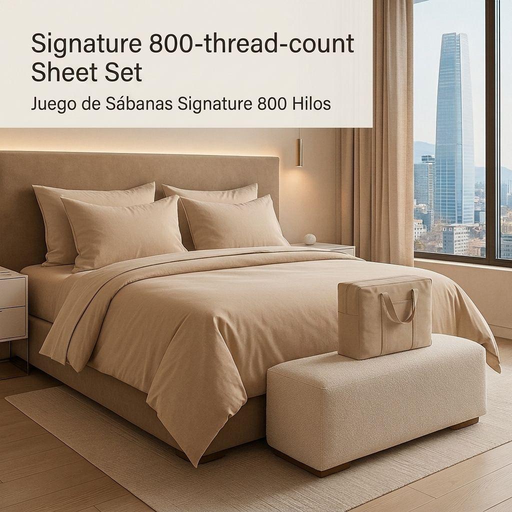 SABANAS 800 HILOS SIGNATURE AZUL ACERO 2 PLAZAS 794-3