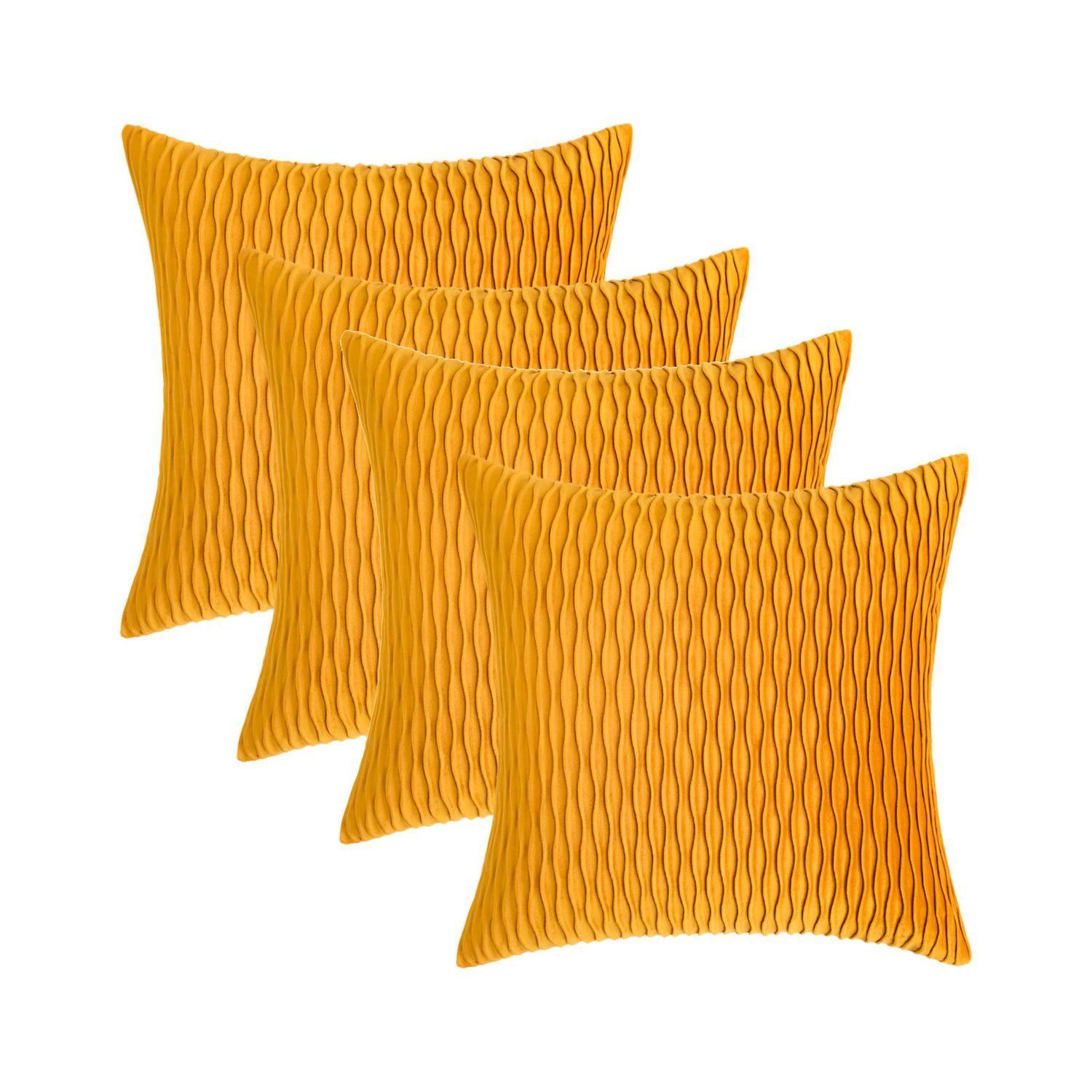 Fundas De Cojin Decorativa 45x45 moderna Mostaza PACK 4 U-1