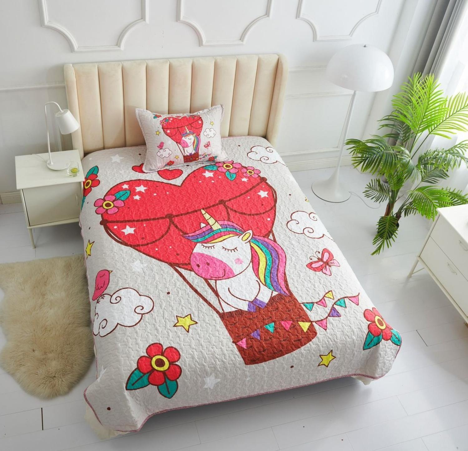 Cubrecama De Verano Quilt 1.5 Plazas Diseños-0