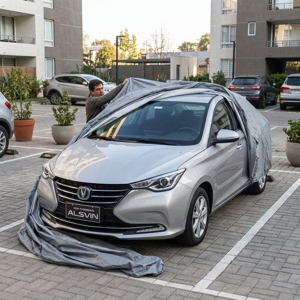 Cubre Auto Protectora Gris Plomo para Alsvin Funda Exterior-4