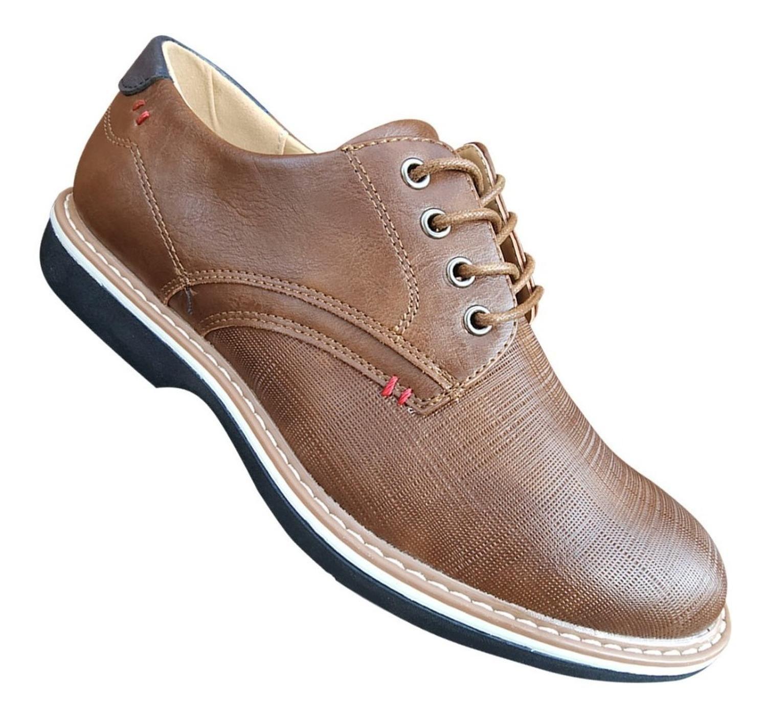 Zapato De Hombre Casual Oxford Cuero Pu - Camel - 7118-0