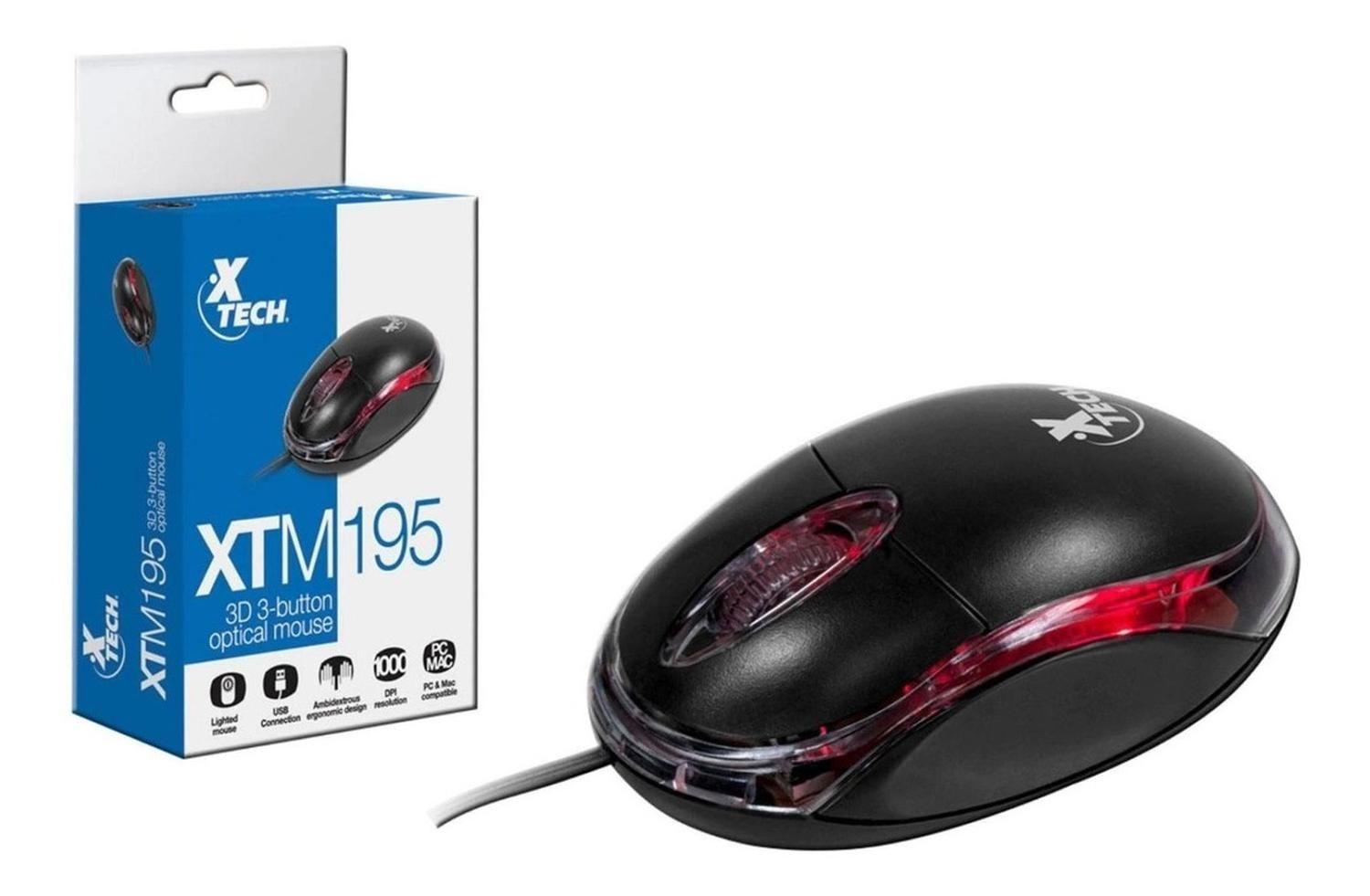 Mouse Optico 3d Xtech Xtm-195 - Usb - Pc/mac - Ambidiestro-1