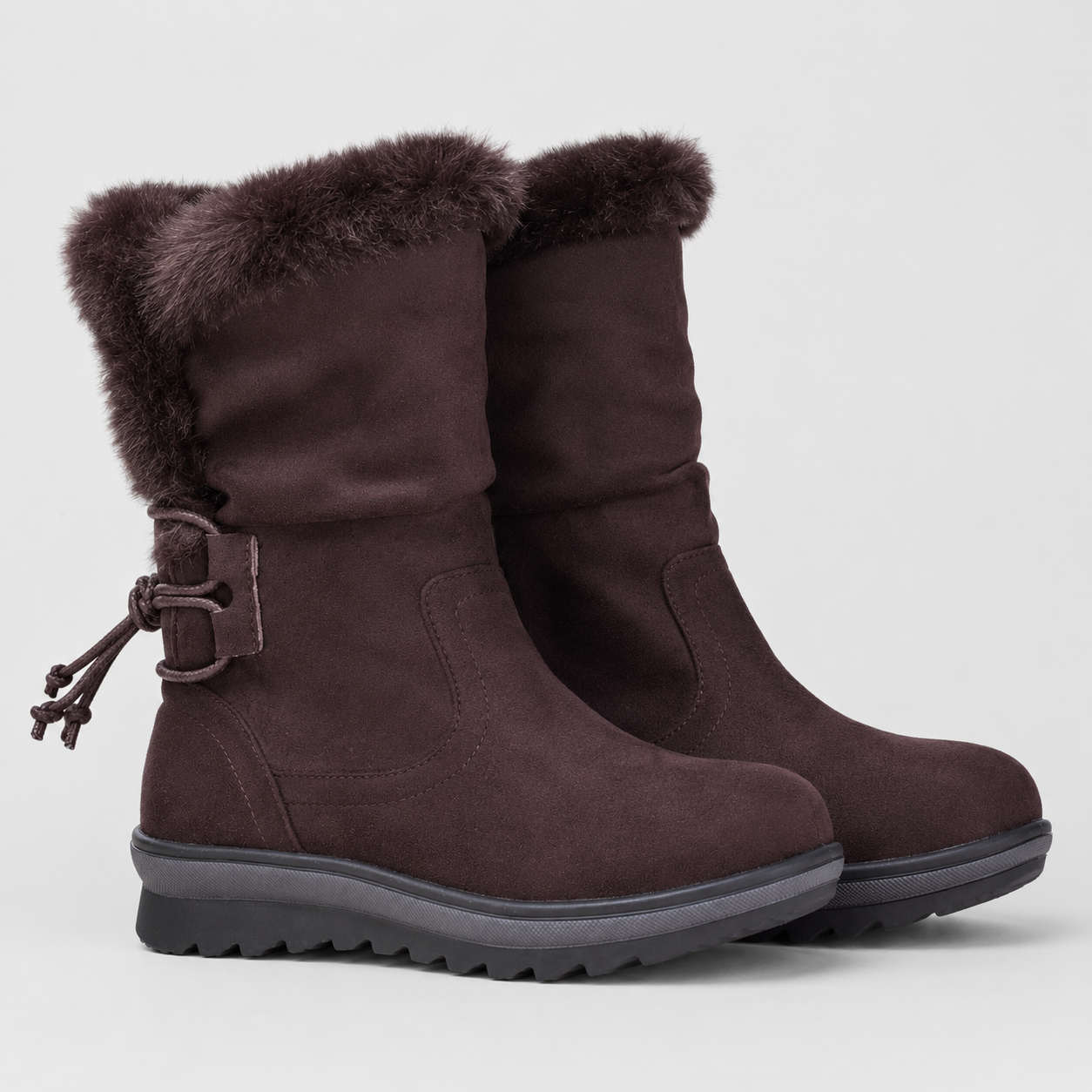 Bota Mujer Invierno Café Chocolate Caña Media Modelo 7140-4