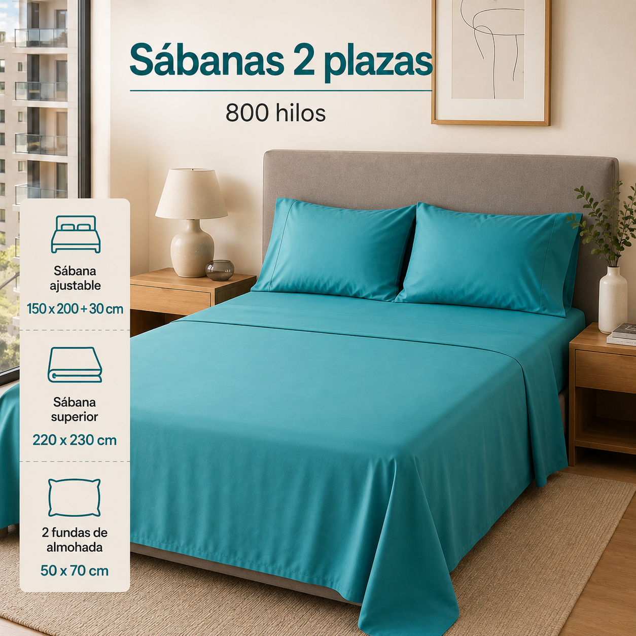 Juego de Sábanas Armonia Signature 2 Plazas 4 Piezas 794-7