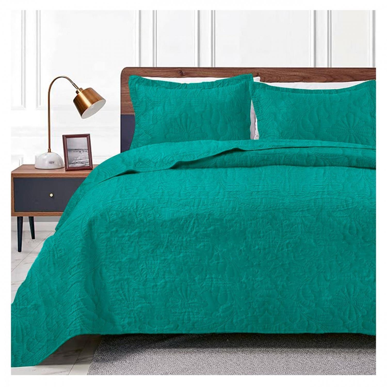 Cubrecama Quilt De Verano Queen Turquesa 2.0 Plazas-1