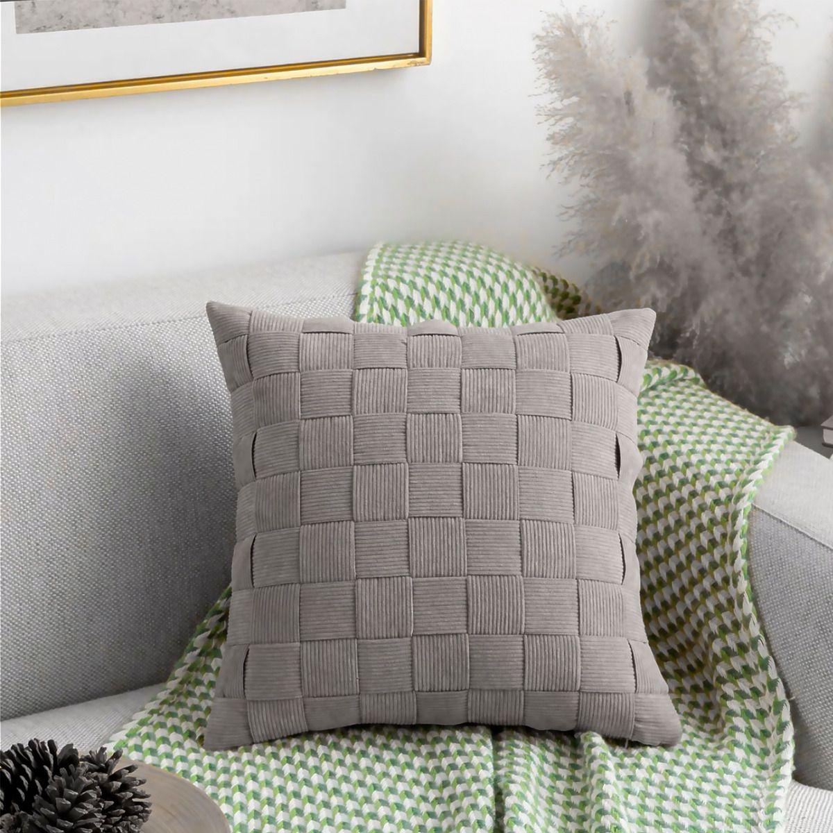 Funda Cojín 45x45 cm | Entrelazado Gris Moderno - 464-1