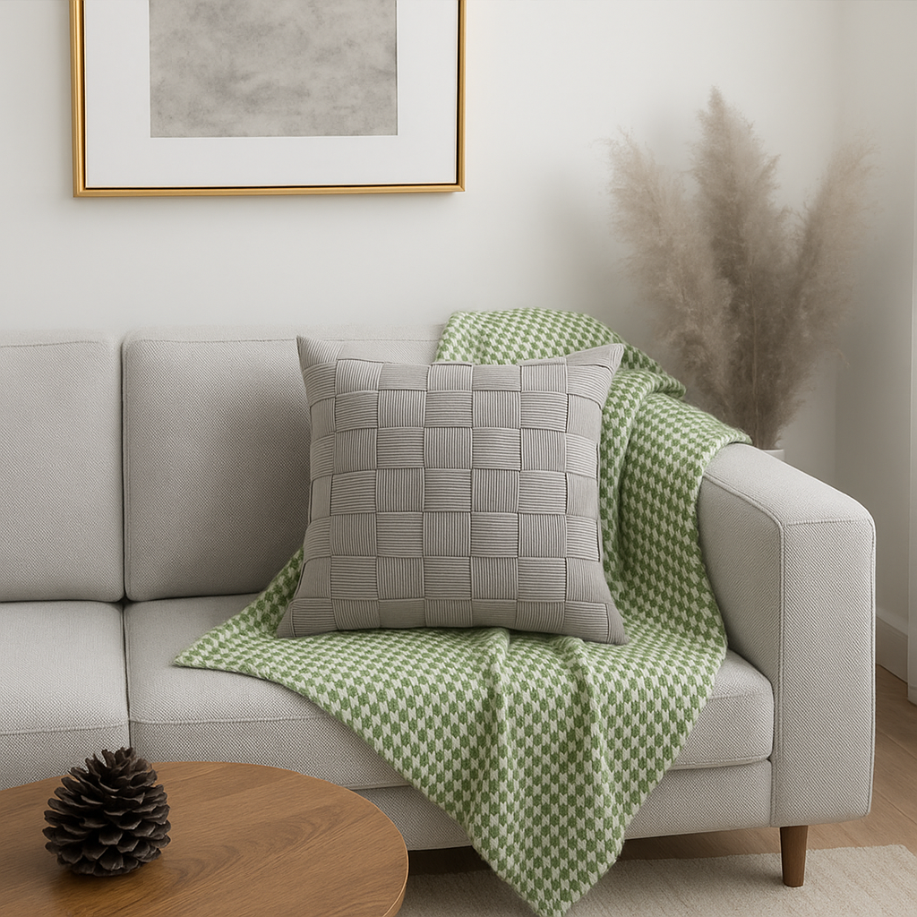 Funda Cojín 45x45 cm | Entrelazado Gris Moderno - 464-2