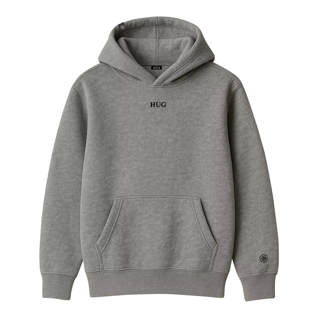 HÜG Hoodie Gris Classy 320 gr 100% Algodón Pima Peruano-2