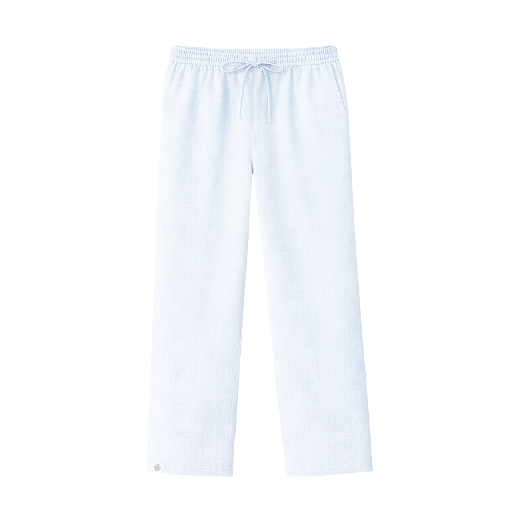 HÜG Pantalón Recto Lino Celeste-2