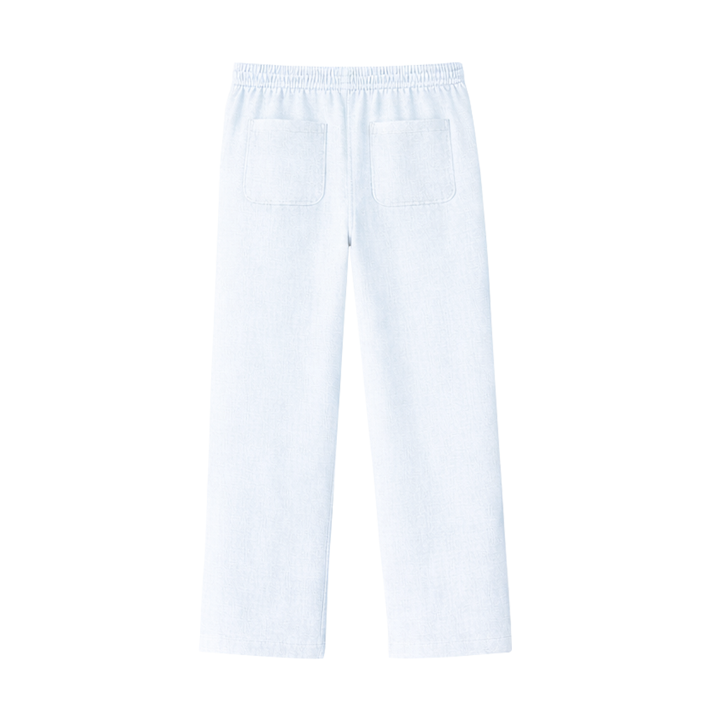 HÜG Pantalón Recto Lino Celeste-3