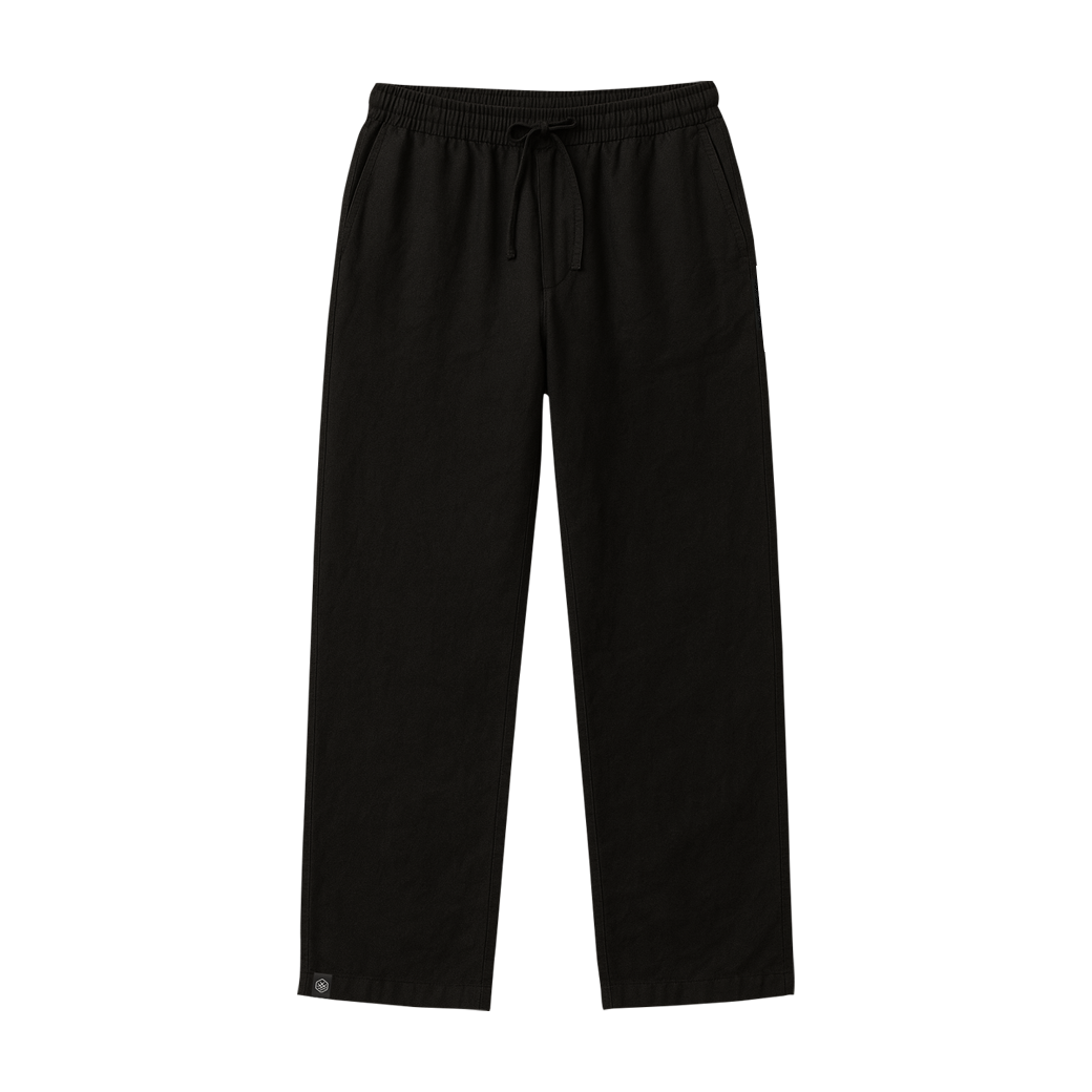 HÜG Pantalón Recto Lino Negro-2