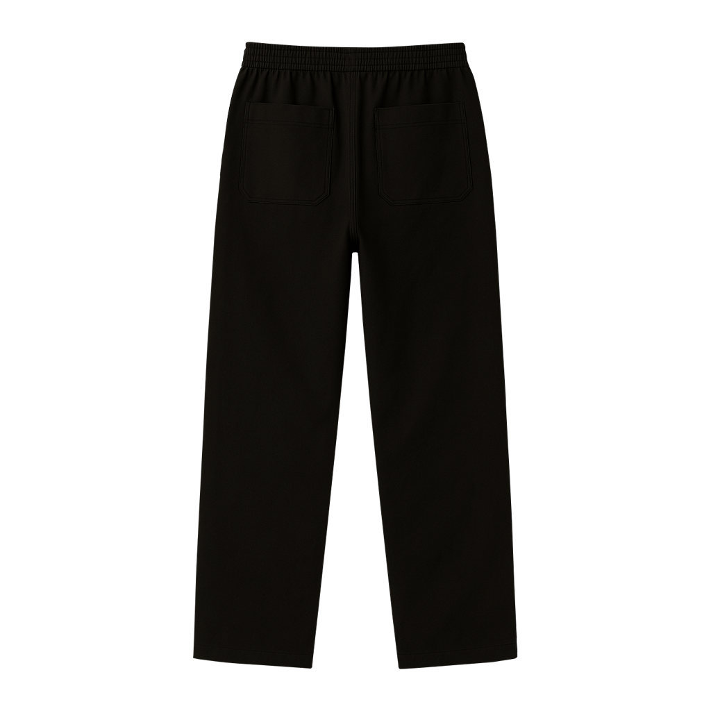 HÜG Pantalón Recto Lino Negro-3