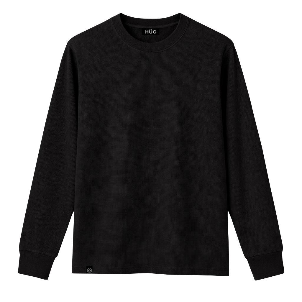 HÜG Polera Manga Larga MicroWaffle 100% Algodón -2