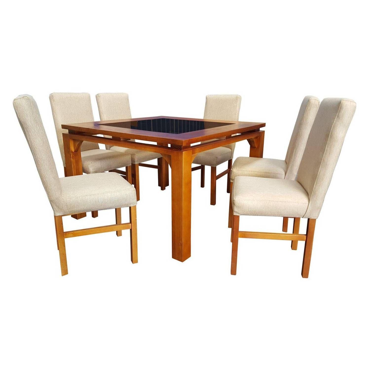 Juego de comedor 6 sillas Javi beige-0