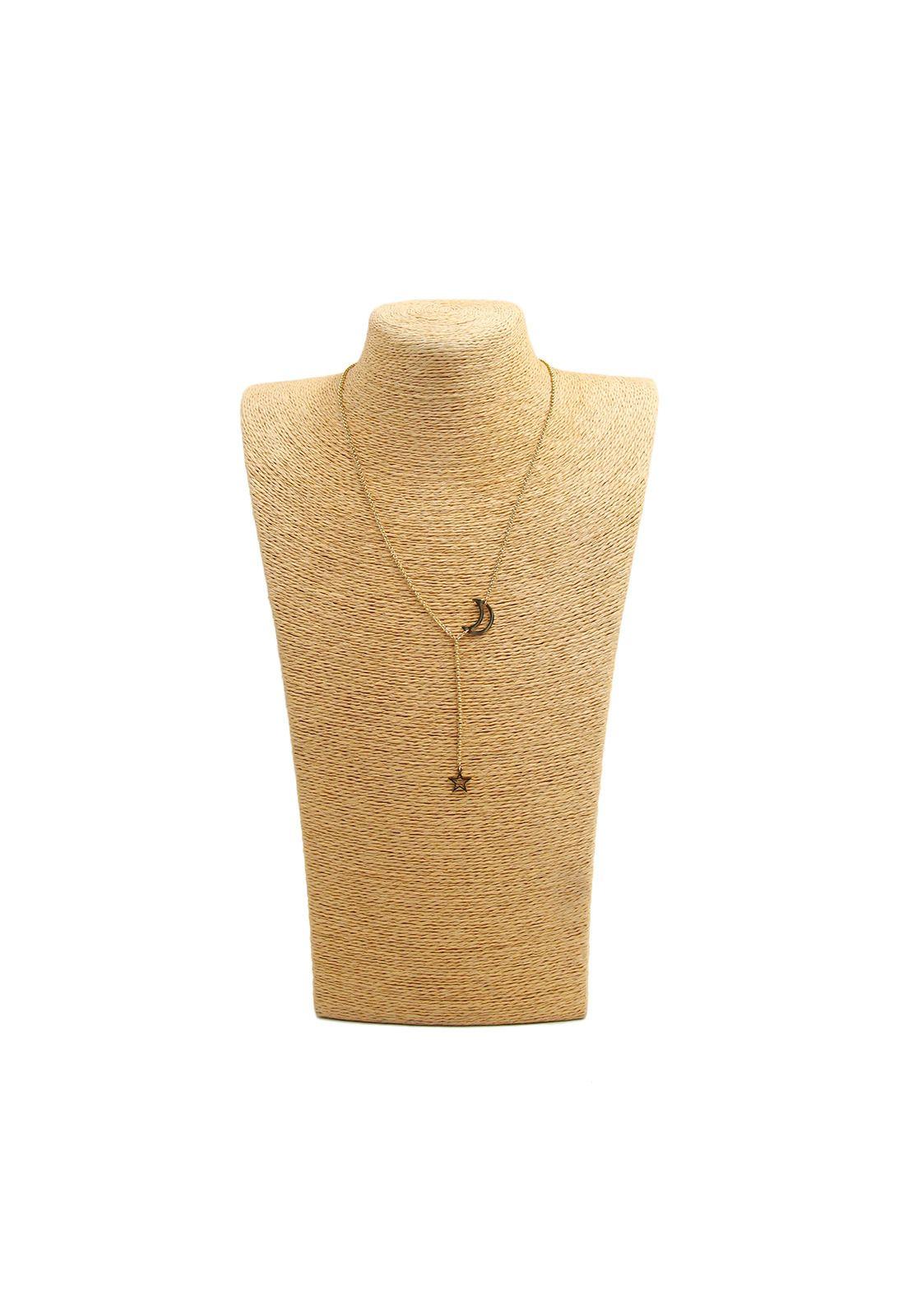 Collar de acero luna y estrella Accesoria Plateado-2