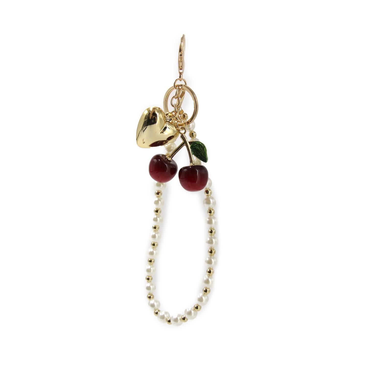 Llavero Charm Colgante Cherry Con Pulsera Para Bolso Mochila-2