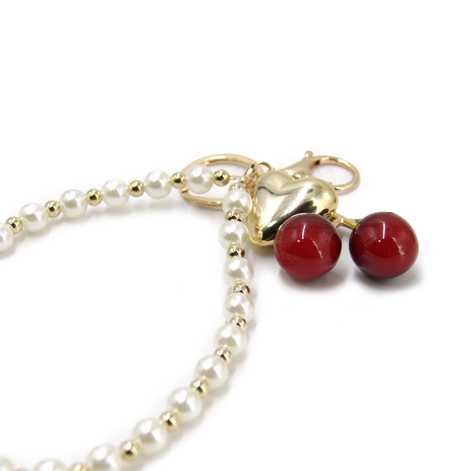 Llavero Charm Colgante Cherry Con Pulsera Para Bolso Mochila-3