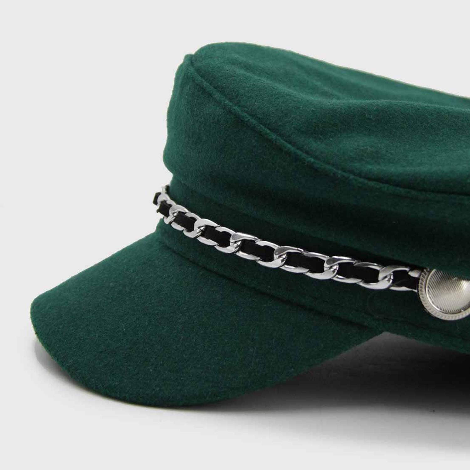 Boina Militar De Paño Con Cadena Ajustable 58 Cm Unisex-2