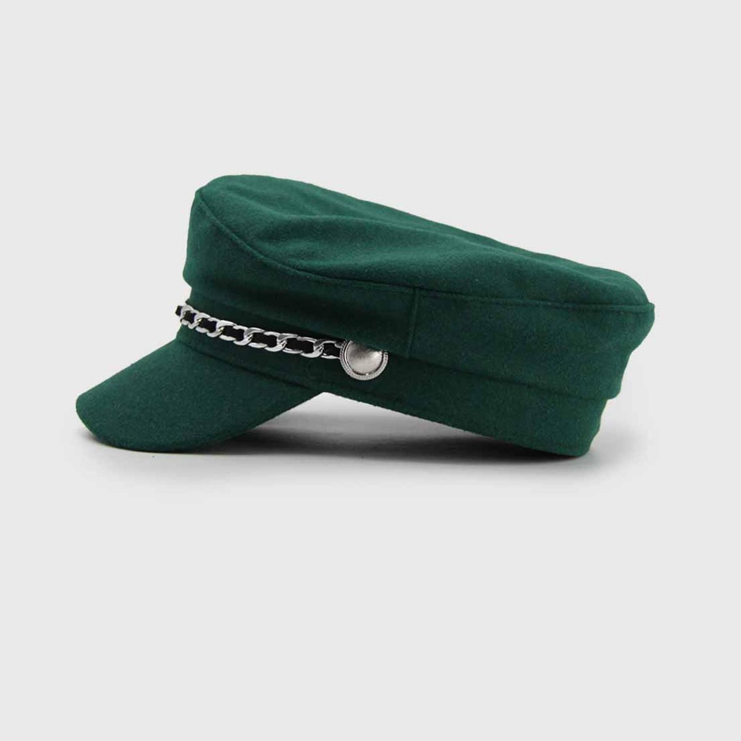 Boina Militar De Paño Con Cadena Ajustable 58 Cm Unisex-3