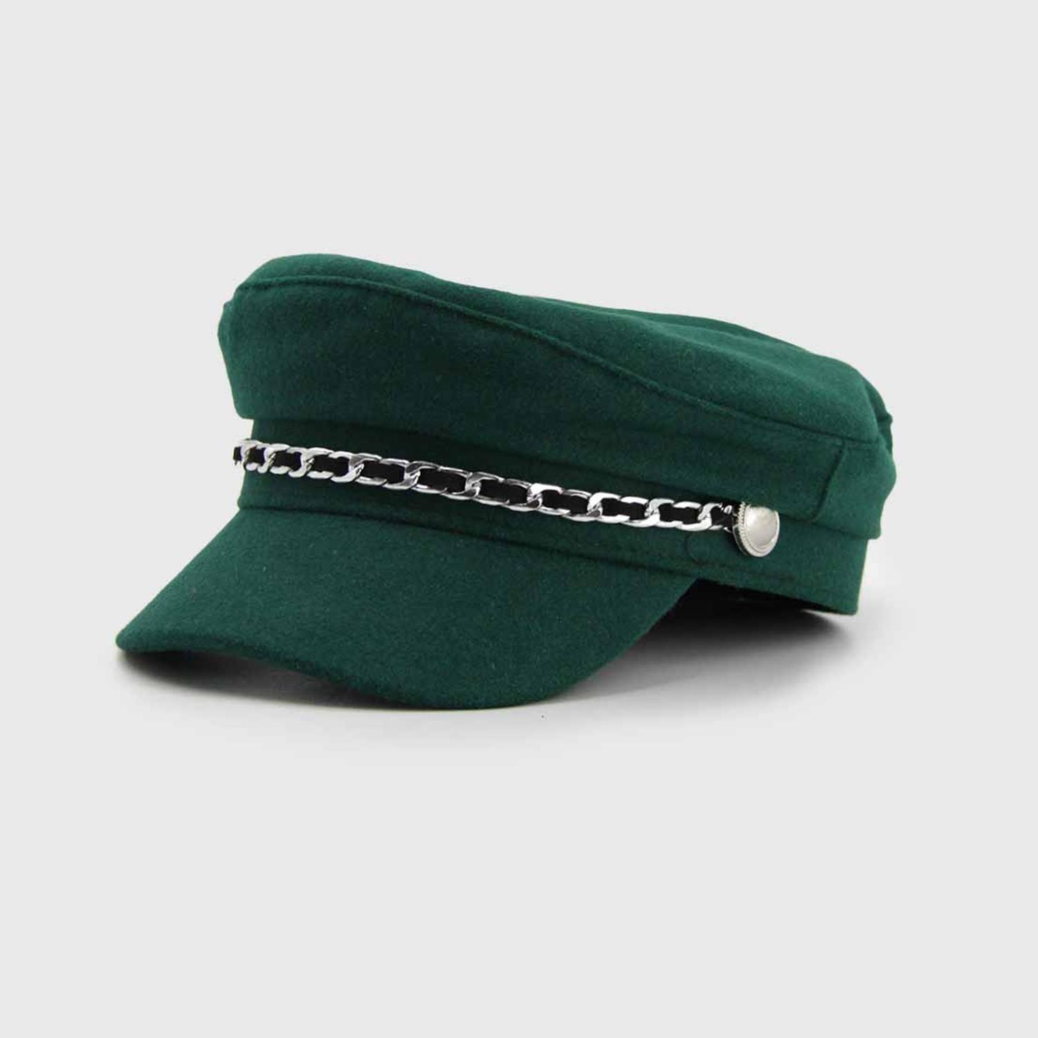 Boina Militar De Paño Con Cadena Ajustable 58 Cm Unisex-4