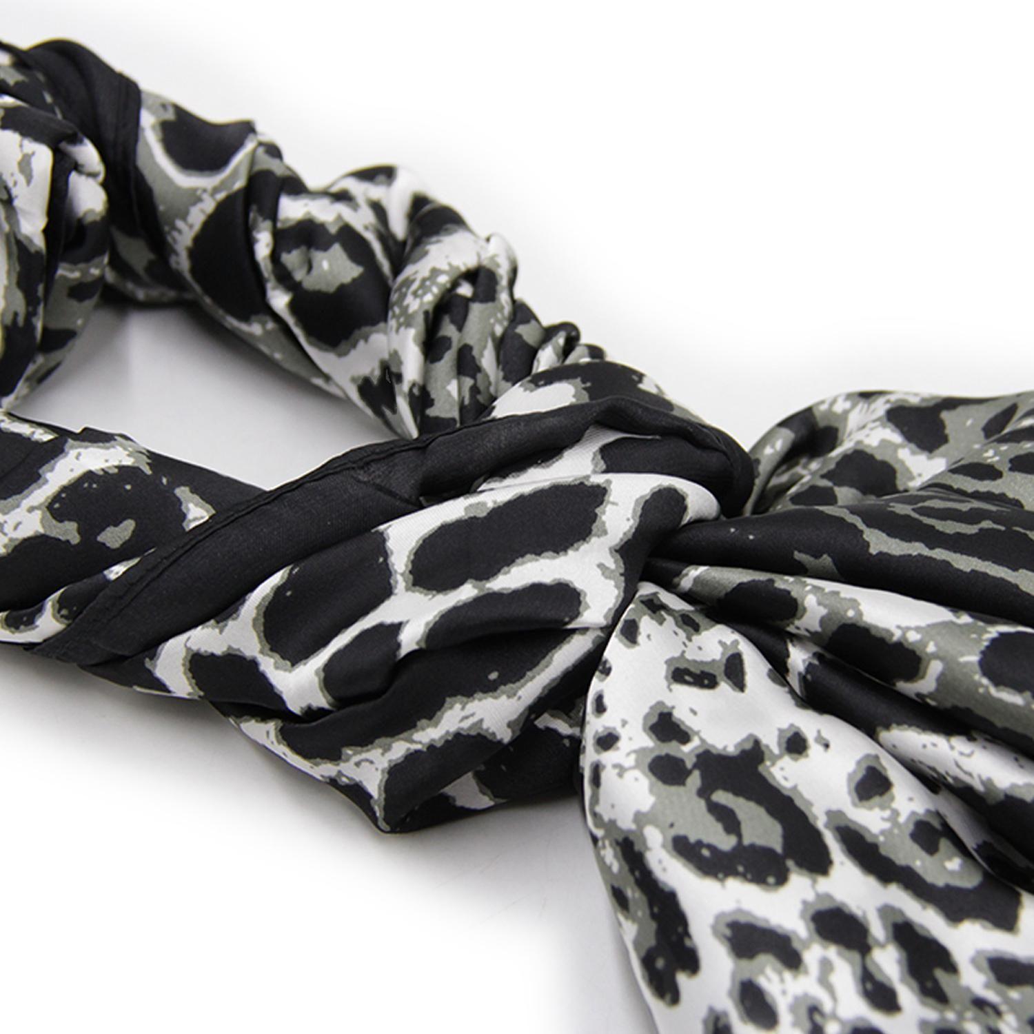 Pañuelo Largo Tipo Seda De 90x180cm Animal Print Elegante-2