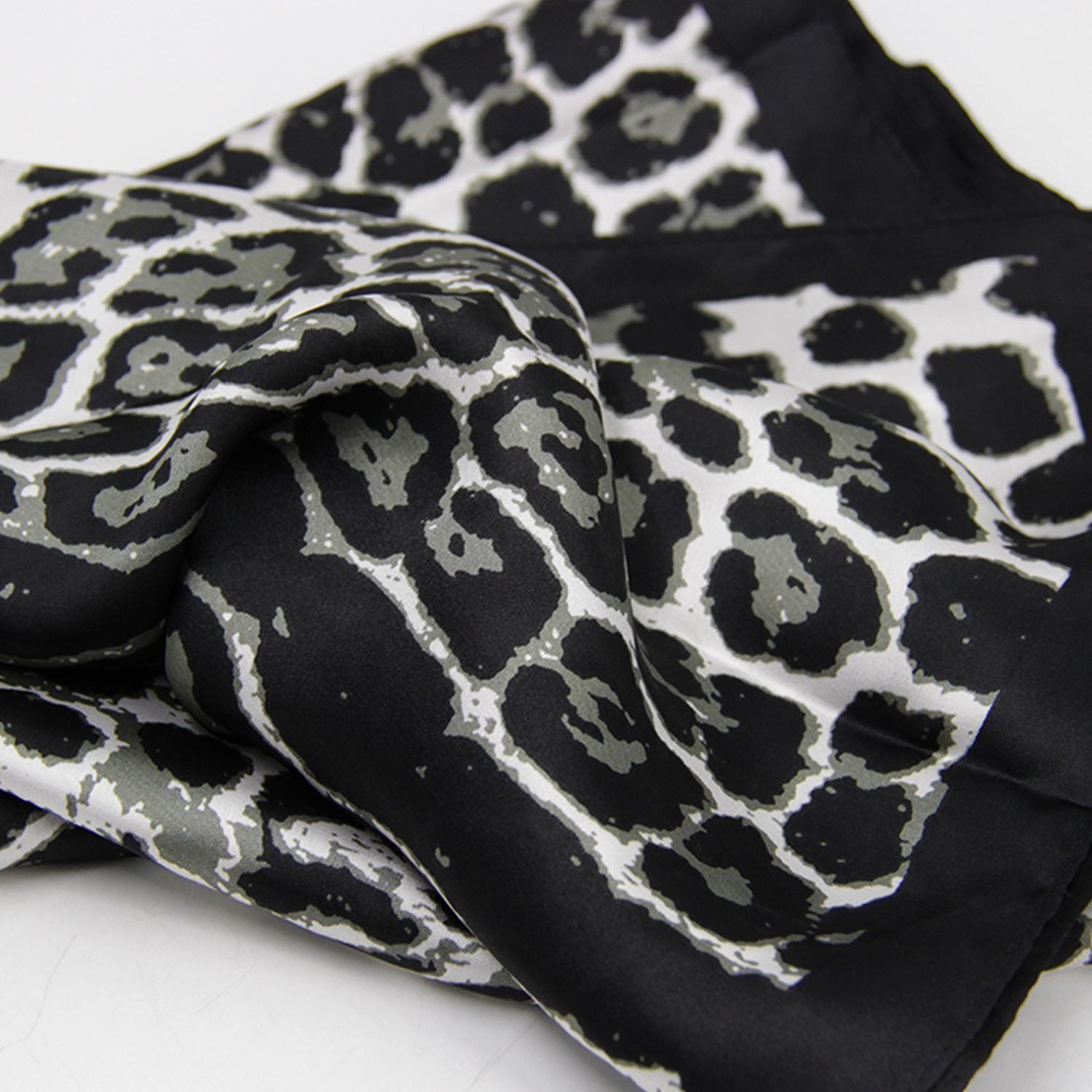 Pañuelo Largo Tipo Seda De 90x180cm Animal Print Elegante-3