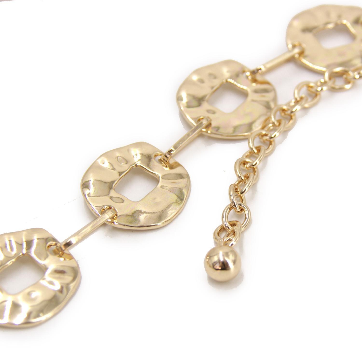 Cinturón Cadena A La Cintura De Metal Circular martillado-1