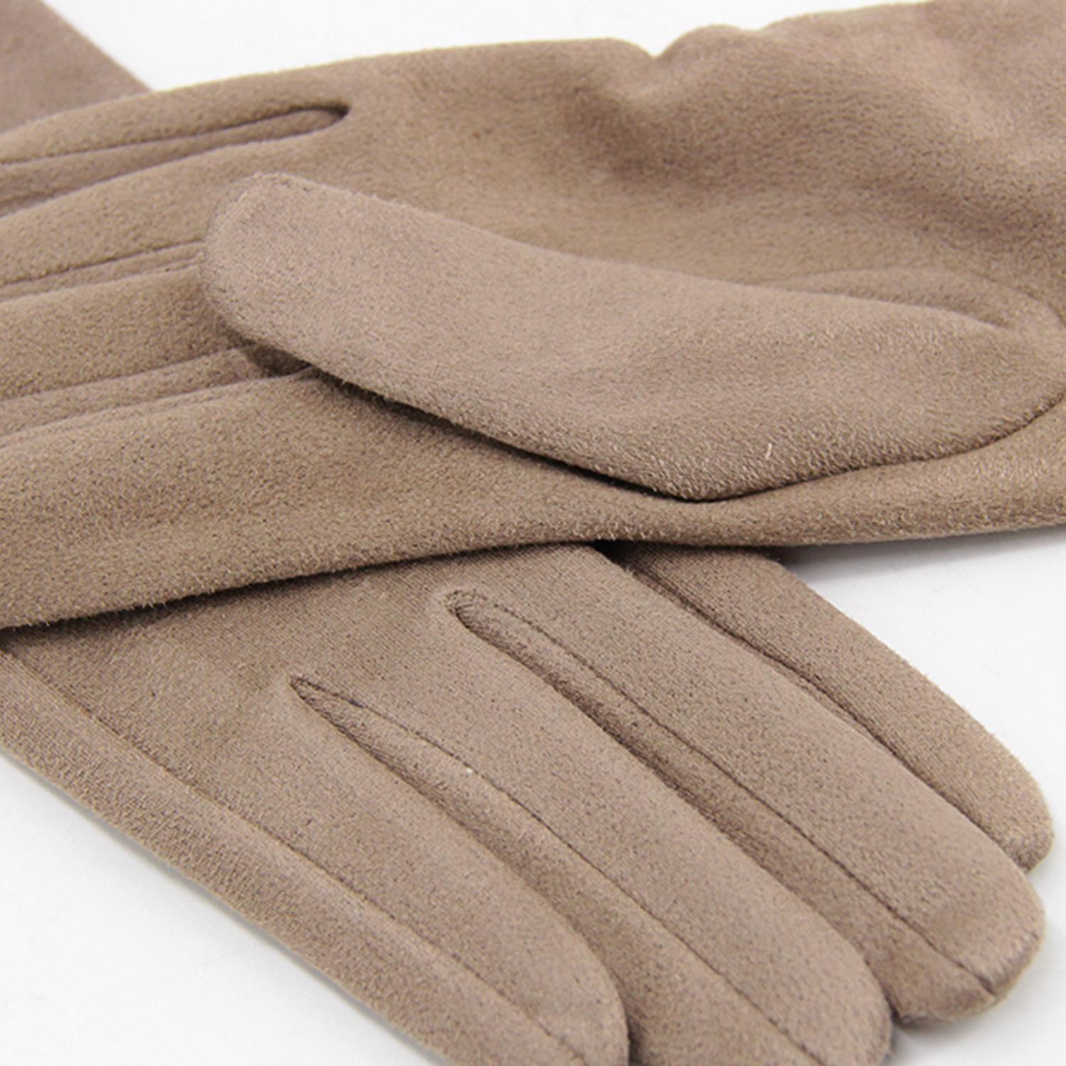 Guantes Mujer Gamuza Básicos Suaves Elegantes Abrigados Invierno-2
