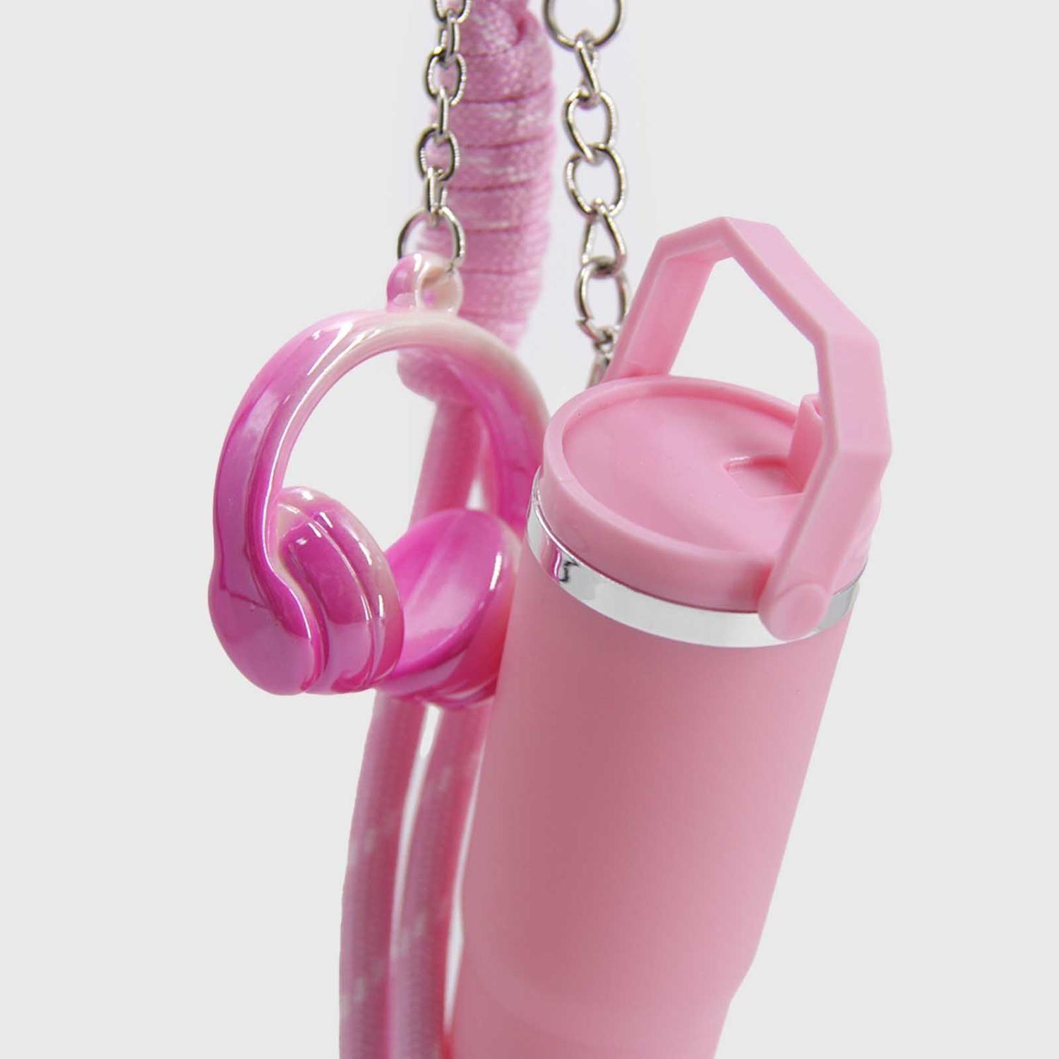 Llavero Charm Deportivo Con Vaso Térmico Y Audífonos-2
