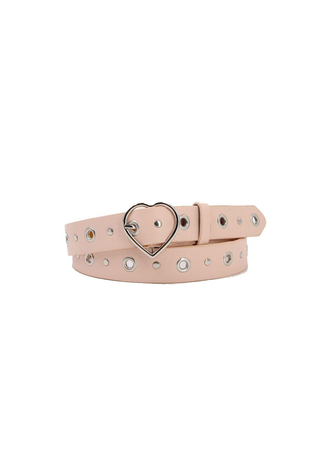 Cinturón mujer hebilla corazón tachas y ojetillos Accesoria -2