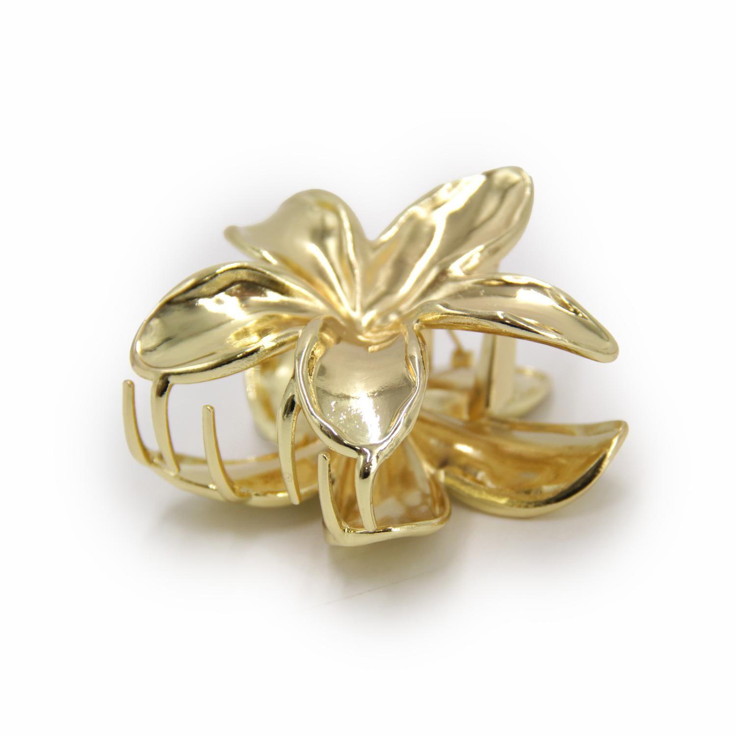 Pinche Traba Para Cabello Flor Metalica-2