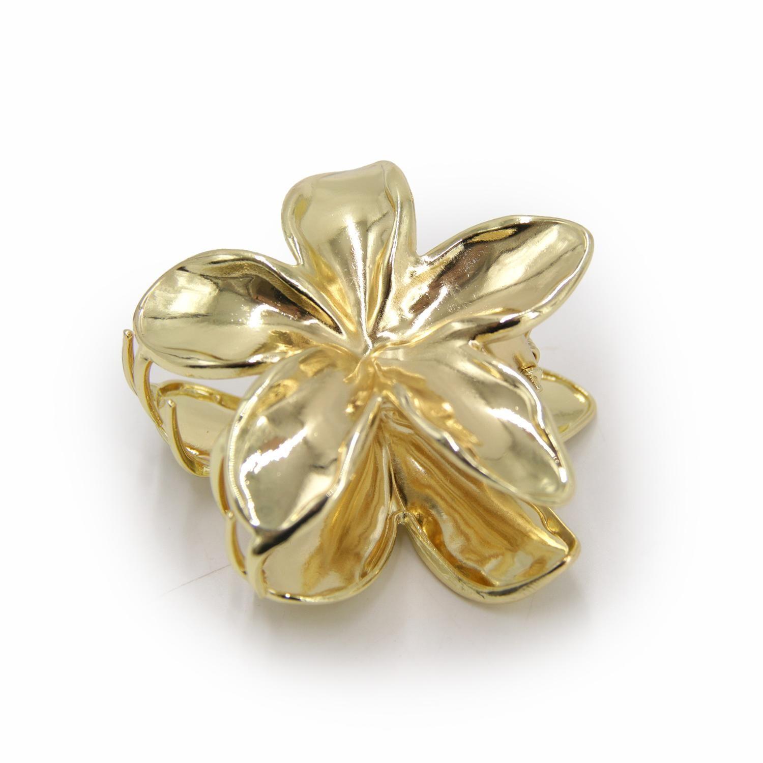 Pinche Traba Para Cabello Flor Metalica-3