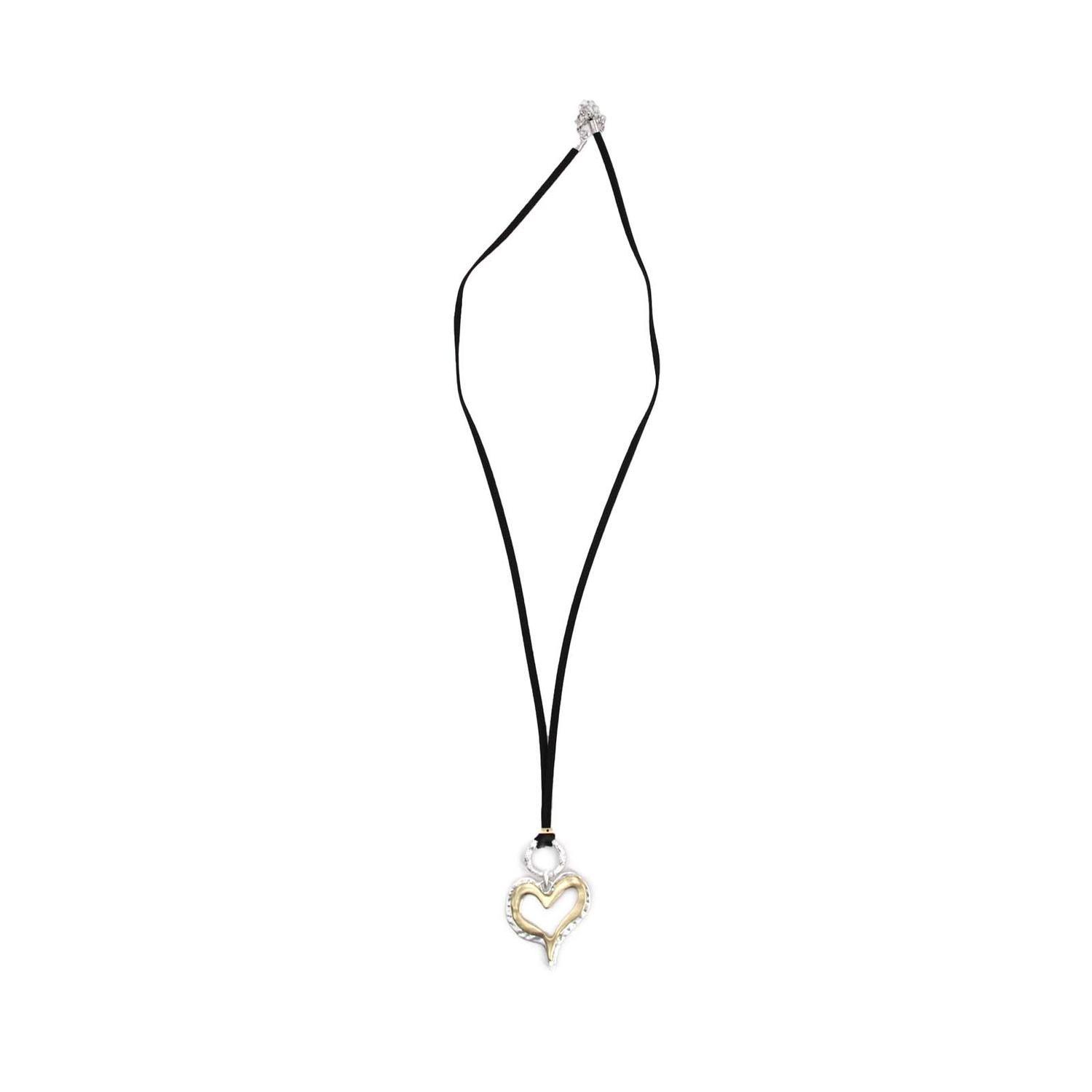 Collar Largo De Gamuza Con Dije Corazón Mujer Boho - 43 Cm-4
