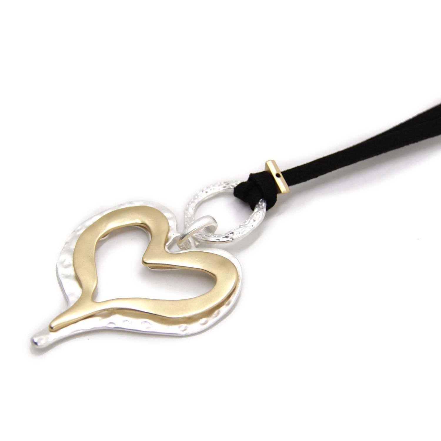 Collar Largo De Gamuza Con Dije Corazón Mujer Boho - 43 Cm-5