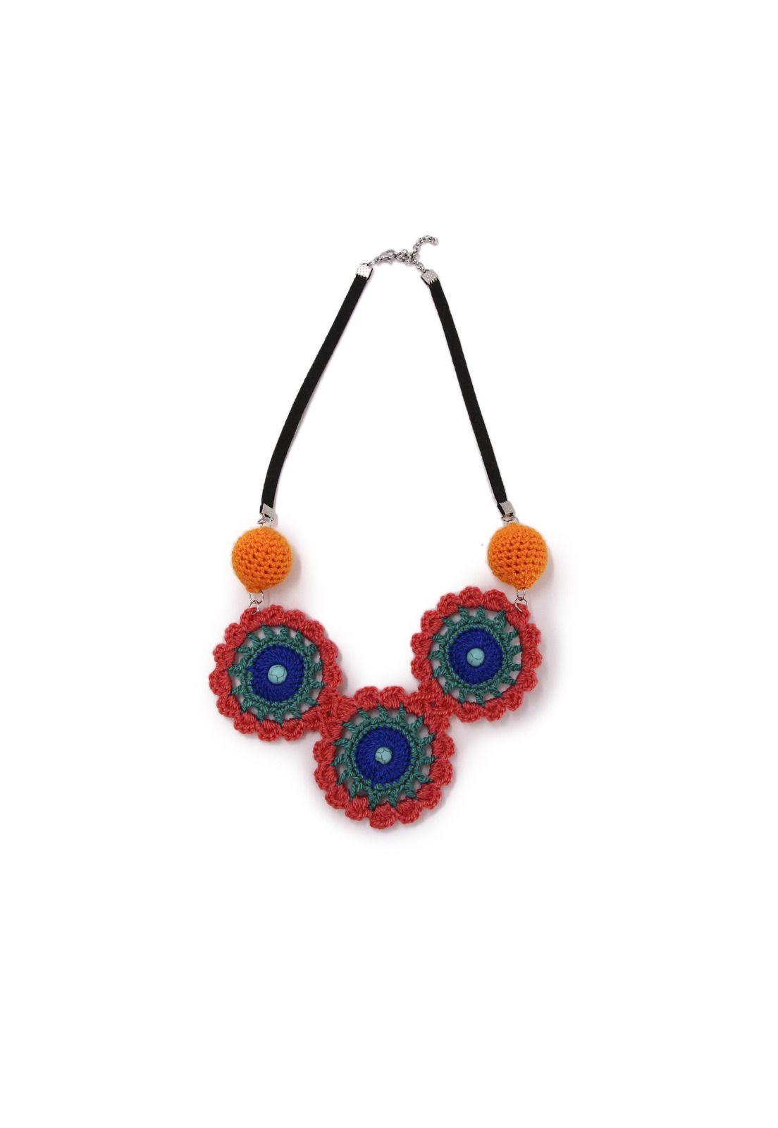 Collar tejido flores "Agata"-0