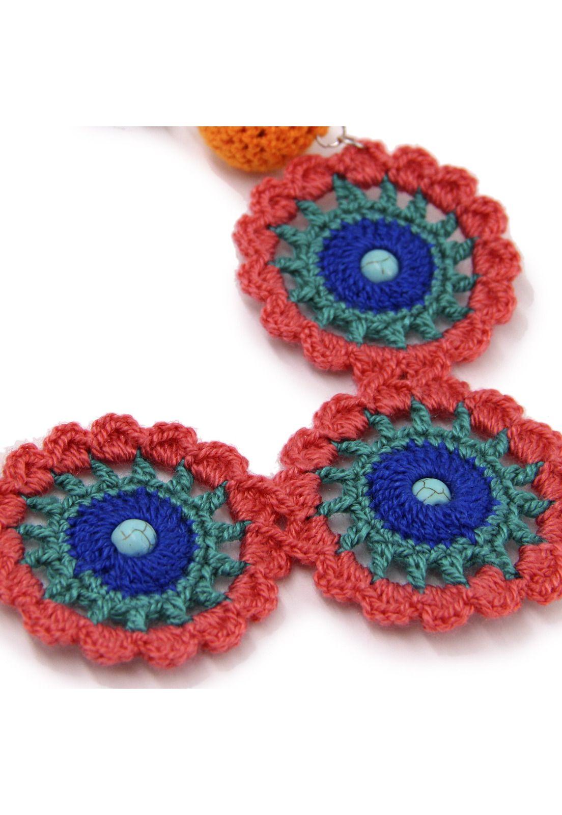 Collar tejido flores "Agata"-1