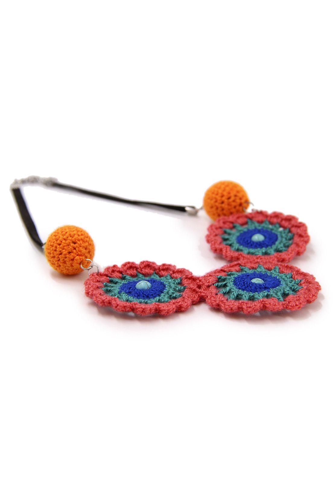 Collar tejido flores "Agata"-2
