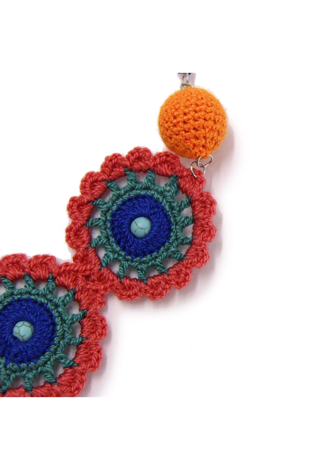 Collar tejido flores "Agata"-4