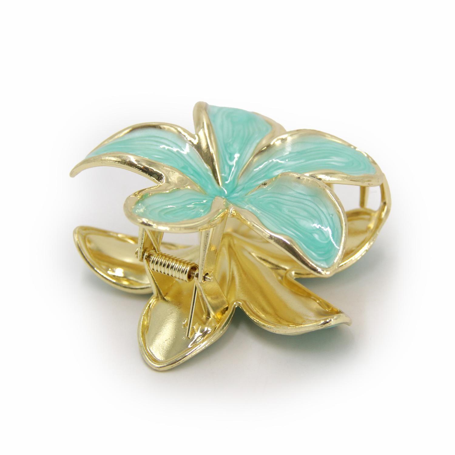 Pinche Traba Para Cabello Flor Hawaiana Metalica-2