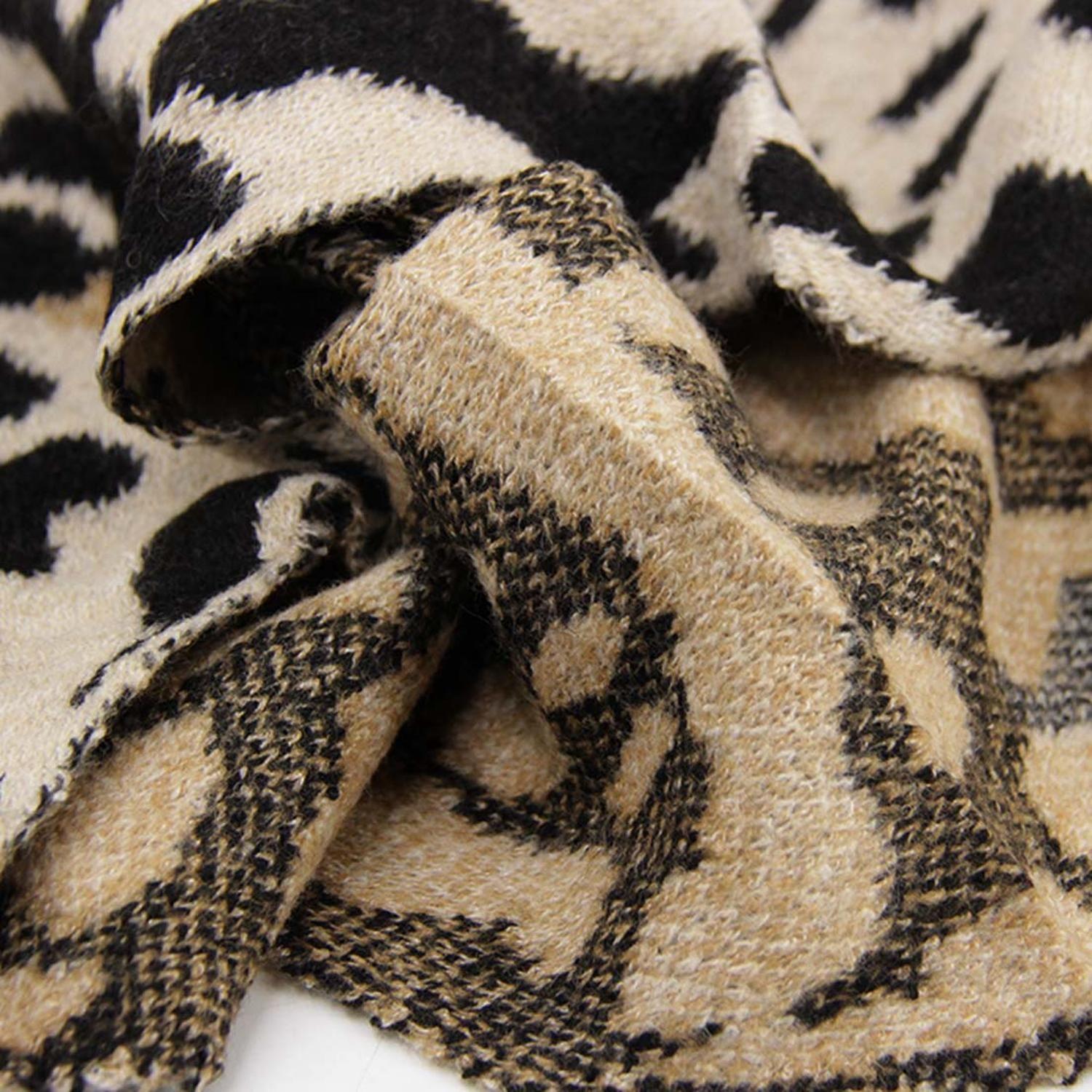 Bufanda / Chal Triangular Mujer Tejida Animal Print Invierno-3