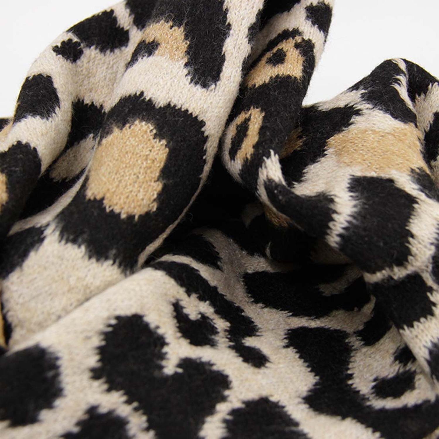 Bufanda / Chal Triangular Mujer Tejida Animal Print Invierno-5