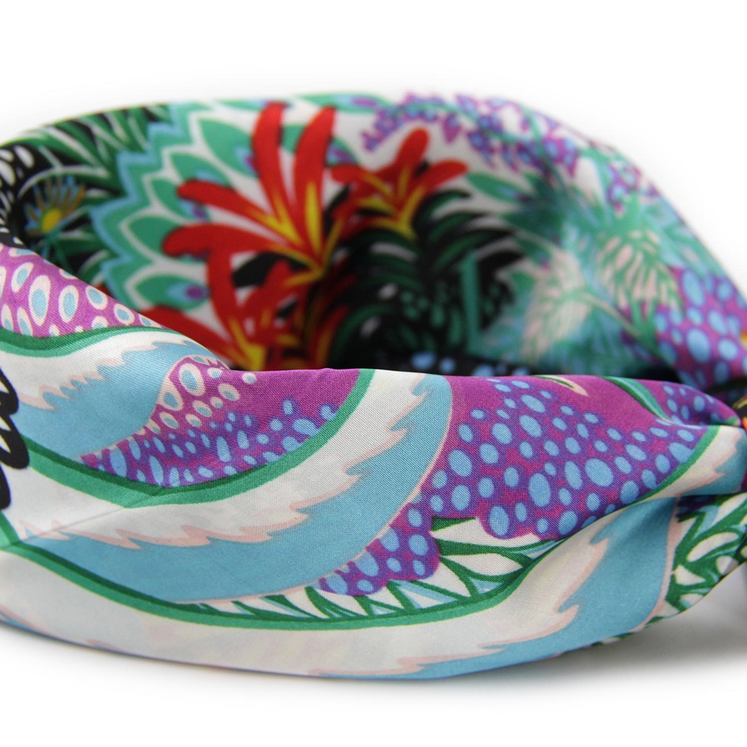 Pañuelo mediano print bosque verde-3