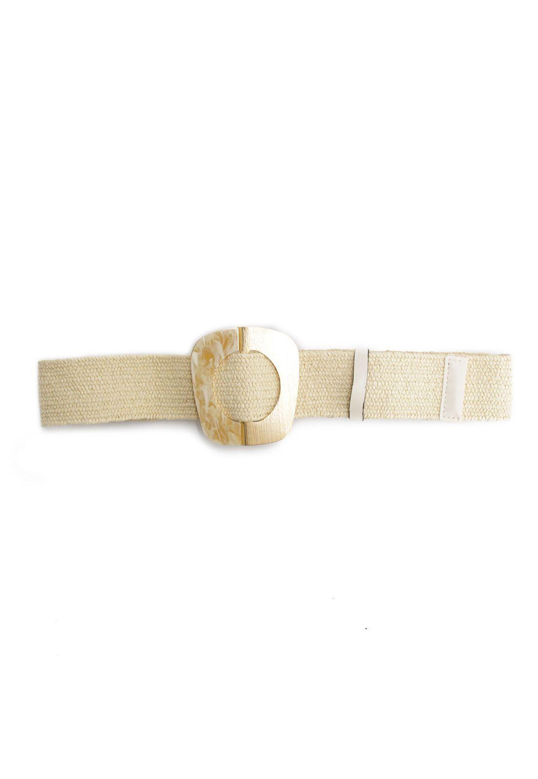 Cinturon elasticado hebilla rectangular aluminio-4
